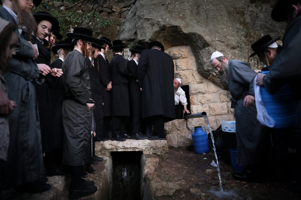 חסידי תולדות אהרן יצאו לשאוב 'מים שלנו'