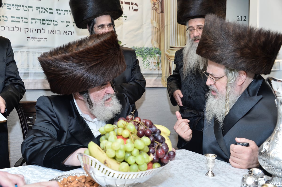 האדמו"ר מויז'ניץ בירך את המצות וקיבל 'קוויטלאך' מהתלמידות