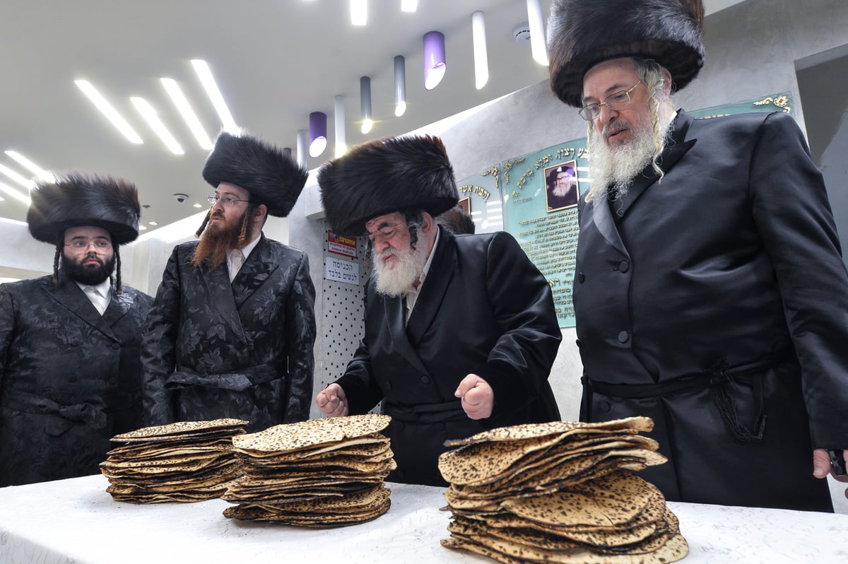 האדמו"ר מויז'ניץ בירך את המצות וקיבל 'קוויטלאך' מהתלמידות