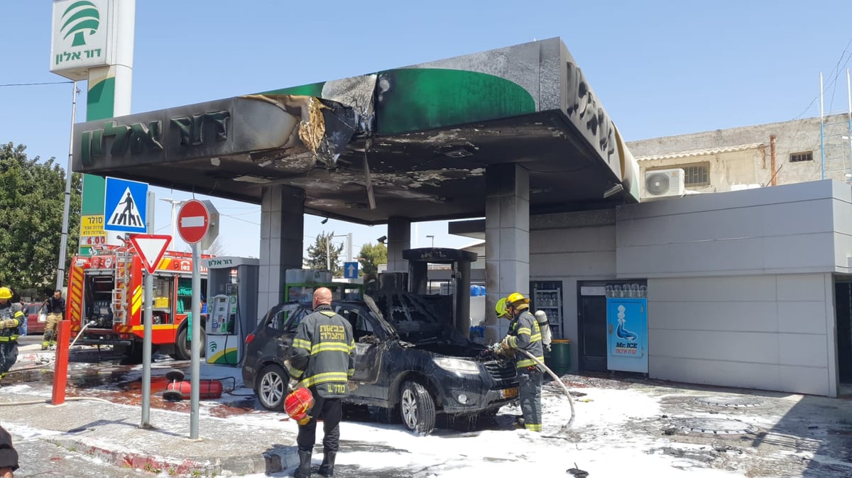 בתדלוק: הרכב עלה באש - התחנה הוצתה