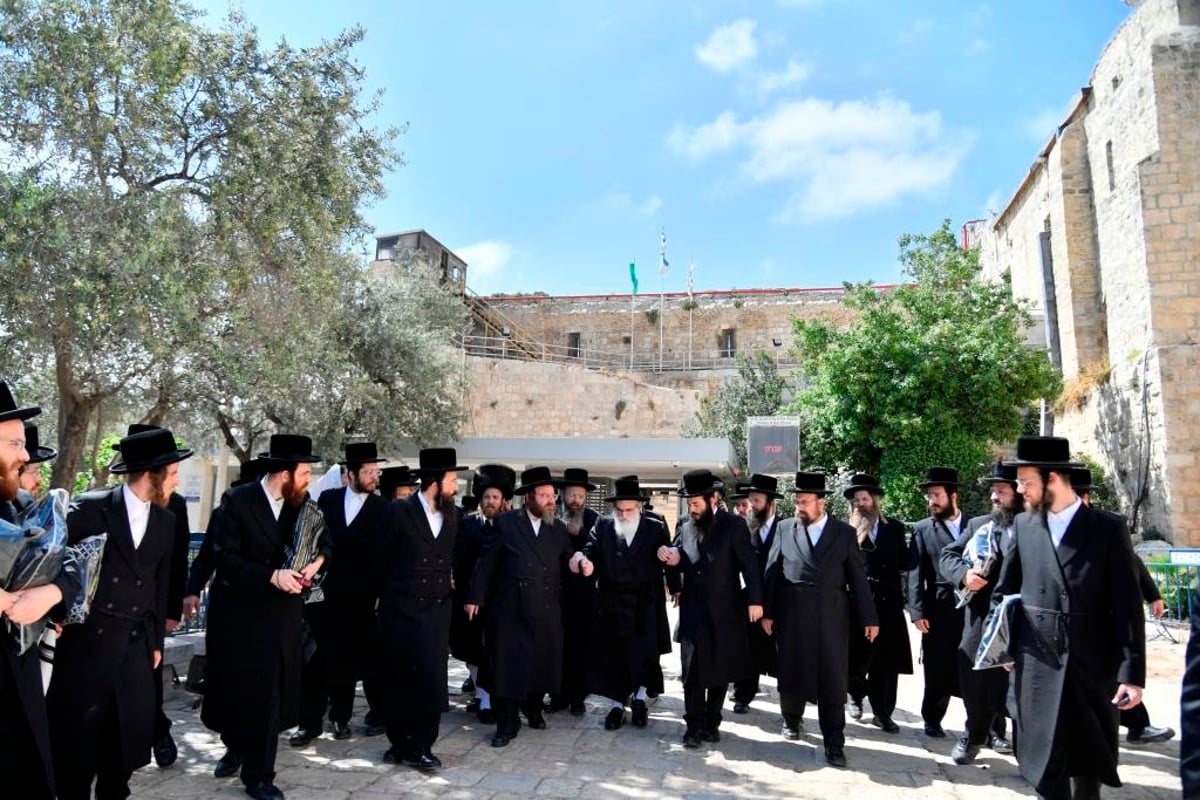 תיעוד; 'טיש' חסידי במערת המכפלה בחברון