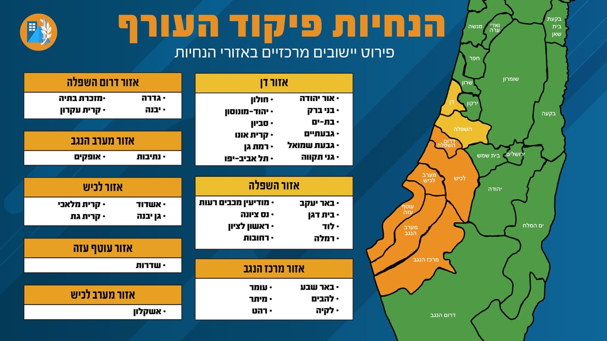 בוטלו הלימודים בדרום הארץ ובערים בגוש דן