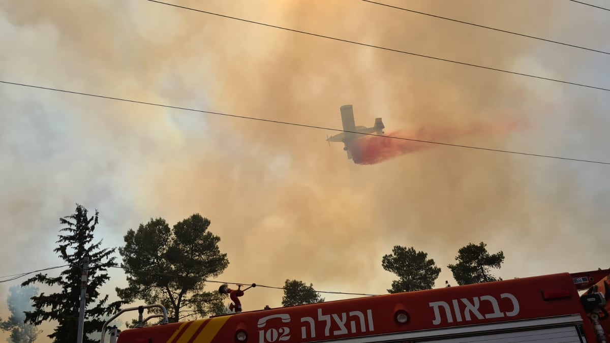 שמונה מטוסים הוזנקו: שריפה בסמוך לביתר עילית