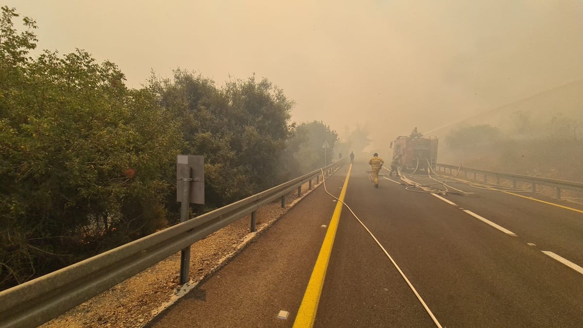 השריפה בשורש: בתים פונו, כביש 1 נפתח לתנועה