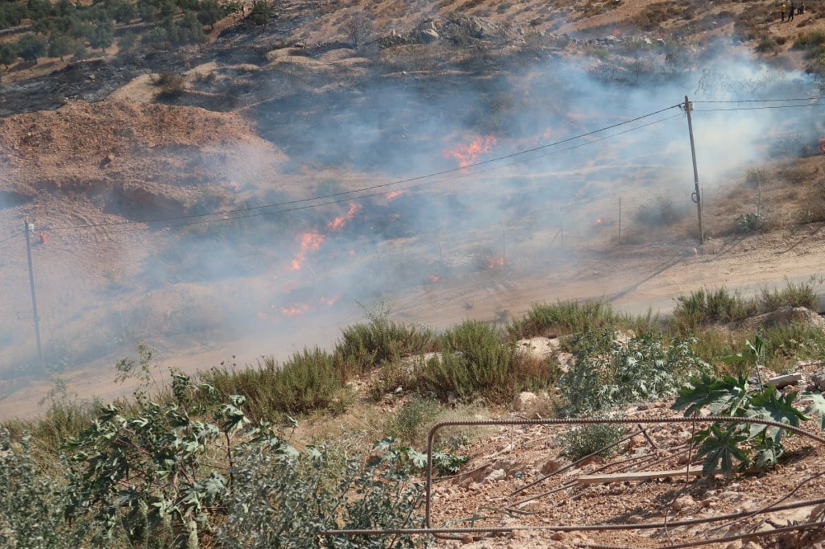 צפו: כוחות כיבוי מכבים להבות ענק בביתר