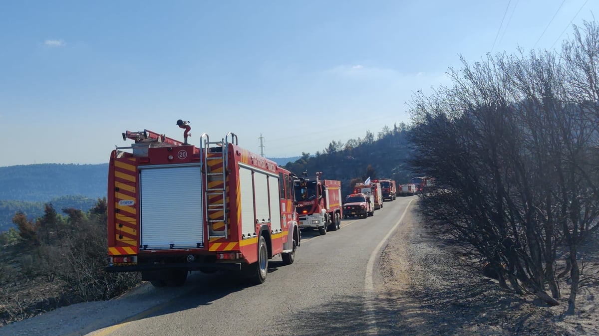 השריפה בהרי ירושלים התחדשה; כוחות הכיבוי במקום