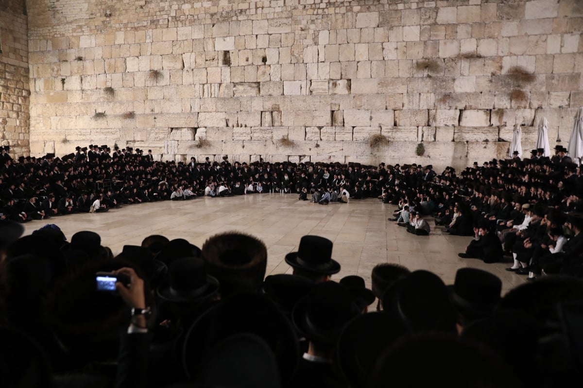 בראשות האדמו"ר: חסידי ויז'ניץ התפללו בכותל