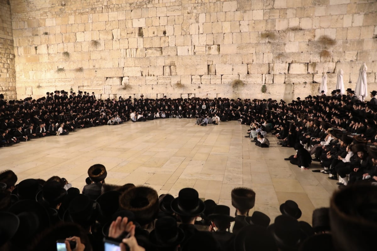 בראשות האדמו"ר: חסידי ויז'ניץ התפללו בכותל