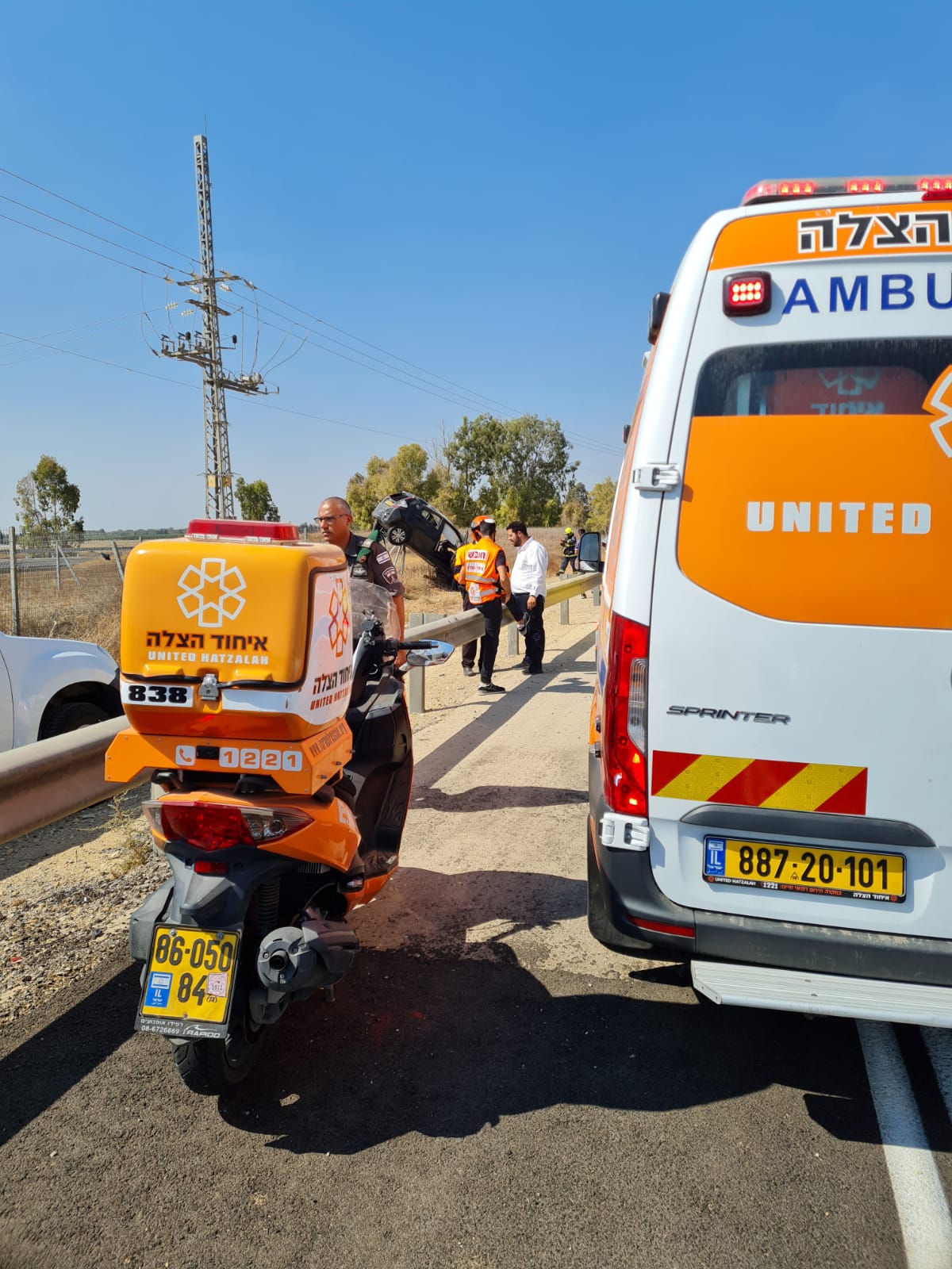 נהג כבן 45 נפגע קשה בהתהפכות רכב בכביש 25