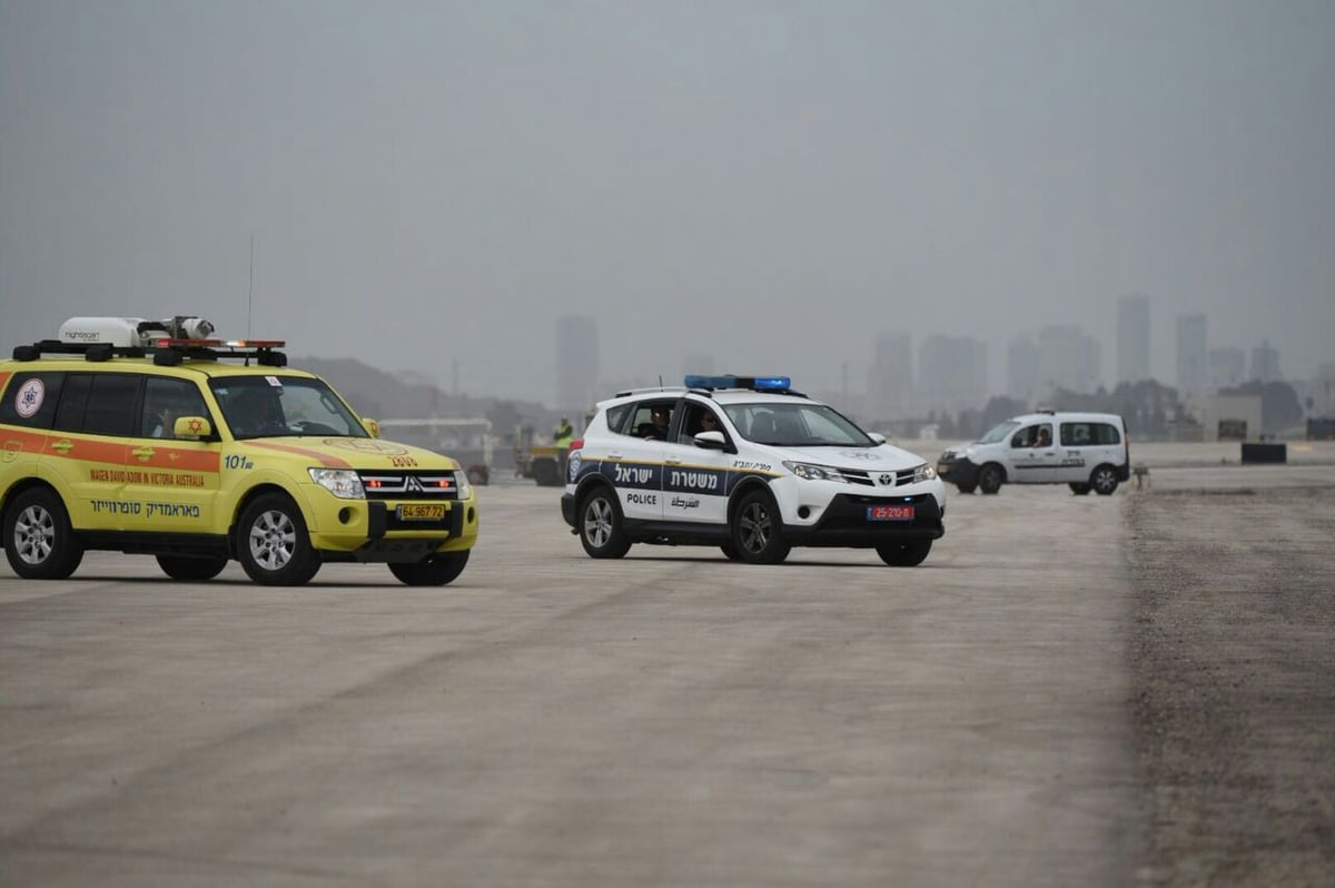 בנתב"ג תרגלו התרסקות מטוס • תיעוד