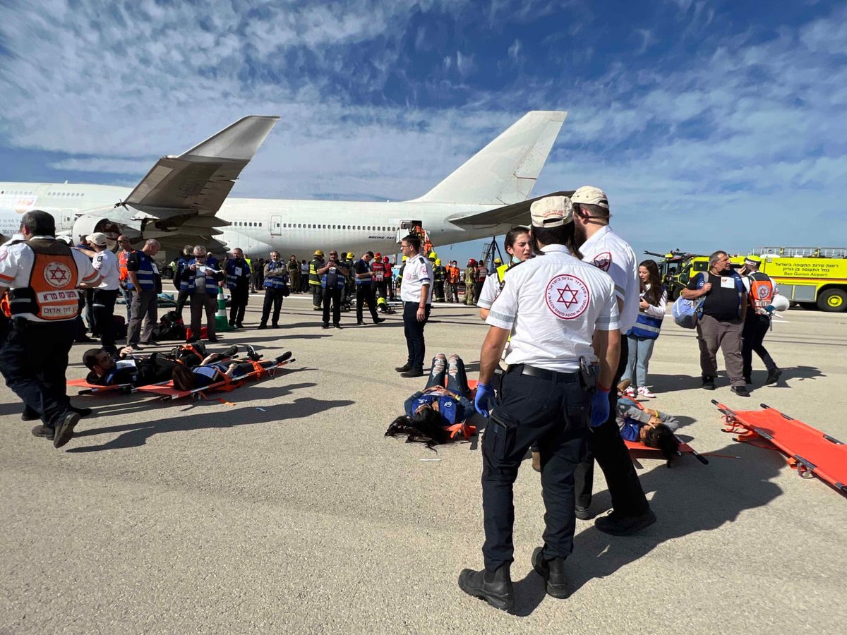 בנתב"ג תרגלו התרסקות מטוס • תיעוד