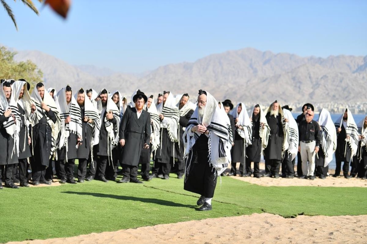 סמוך לאילת: האדמו"ר מויז'ניץ ערך מעמד 'שירת הים'