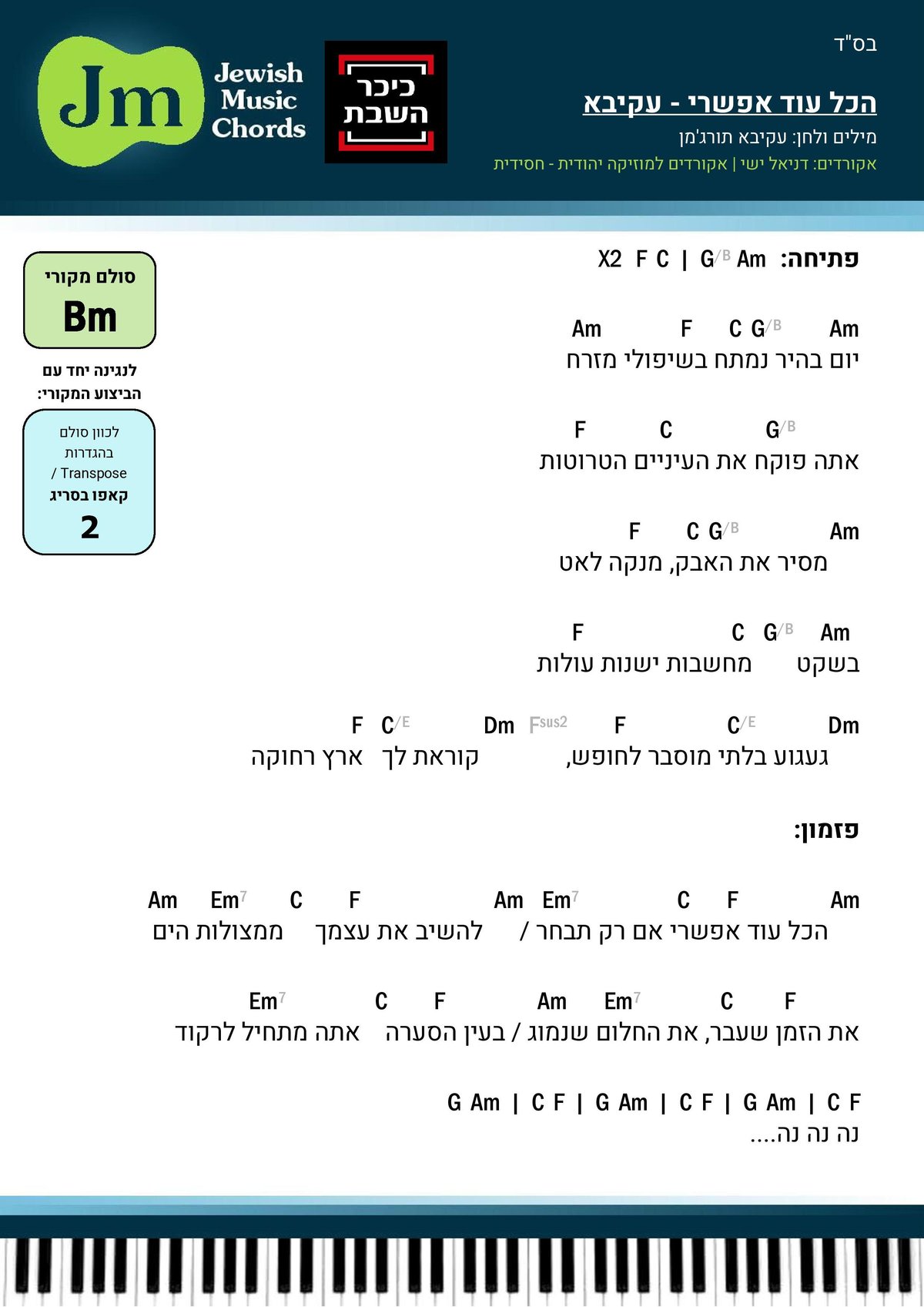 בואו לנגן את "הכל זה אפשרי" של 'עקיבא'