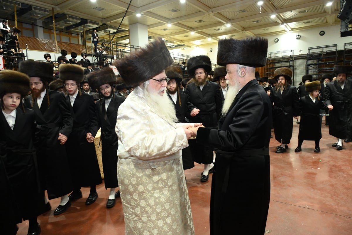 אלפי חסידי צאנז חגגו את נישואי נכדת האדמו"ר