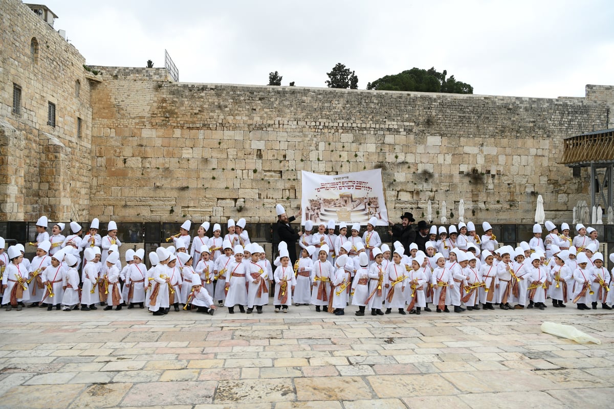 מרהיב: "הלווים" הגיעו לתפילה בכותל • צפו