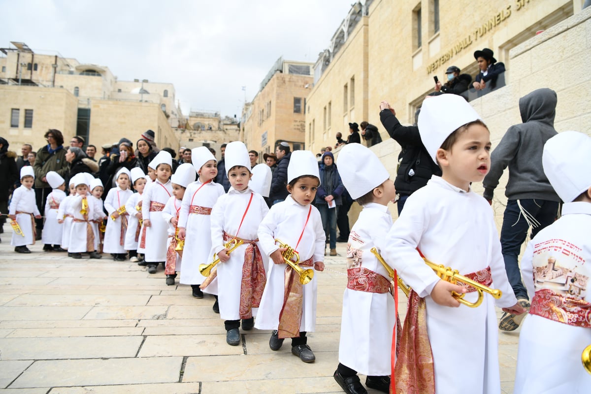 מרהיב: "הלווים" הגיעו לתפילה בכותל • צפו