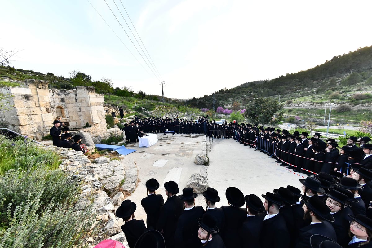 עם הבחורים: האדמו"ר מפינסק קרלין בשאיבת מים שלנו