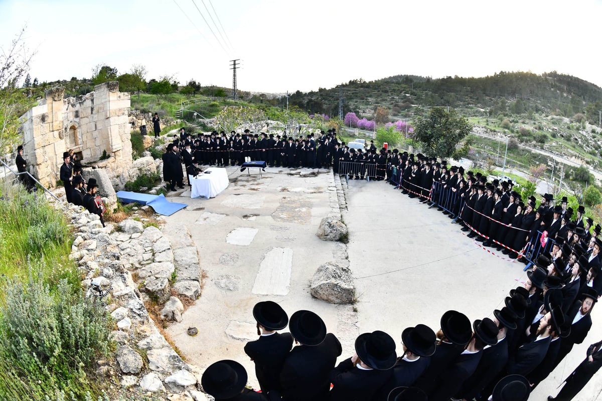 עם הבחורים: האדמו"ר מפינסק קרלין בשאיבת מים שלנו