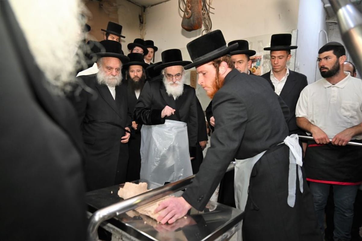 תיעוד: האדמו"ר מויז'ניץ אפה מצות בבני ברק