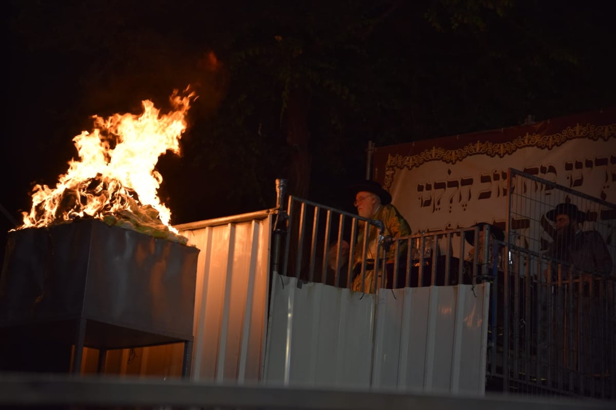 בראשות האדמו"ר: אלפים בהדלקה בתולדות אהרן