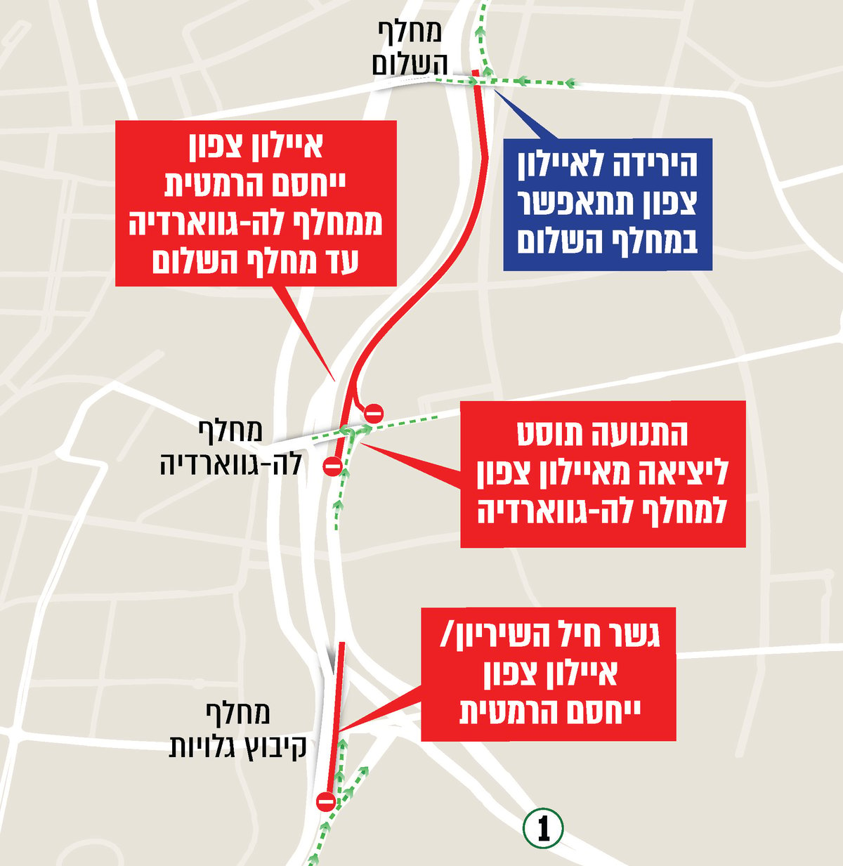 כביש איילון צפון ייחסם הלילה באופן הרמטי