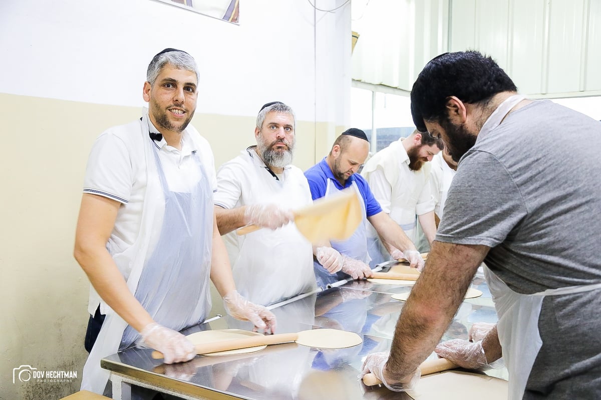 76 תמונות, מאפיה אחת: כך אופים מצות בכפר חב"ד