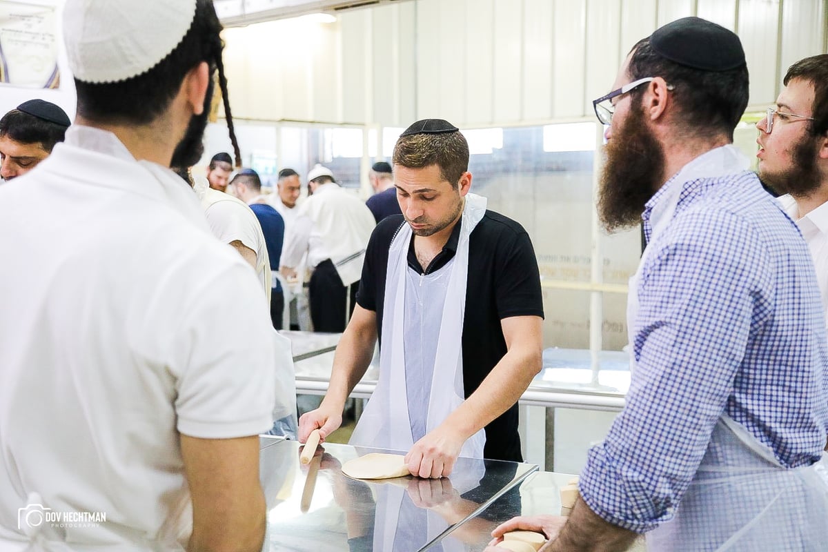 76 תמונות, מאפיה אחת: כך אופים מצות בכפר חב"ד