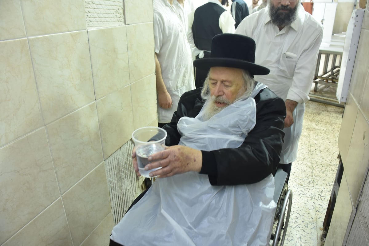 האדמו"ר מטשחויב באפיית מצות בבני ברק | תיעוד