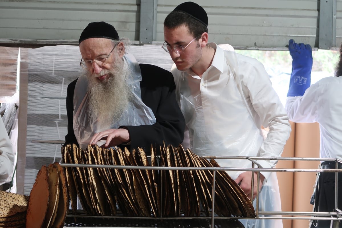 הגאון רבי אליעזר הלוי דינר באפיית מצות חבורה | תיעוד