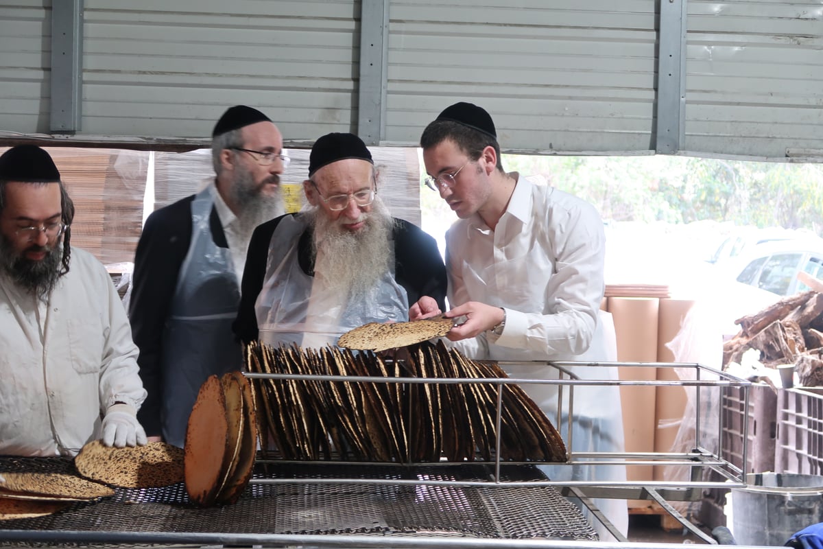 הגאון רבי אליעזר הלוי דינר באפיית מצות חבורה | תיעוד