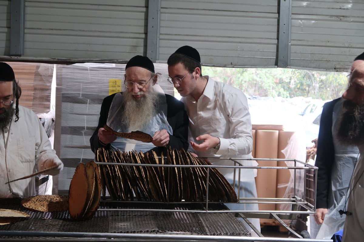 הגאון רבי אליעזר הלוי דינר באפיית מצות חבורה | תיעוד