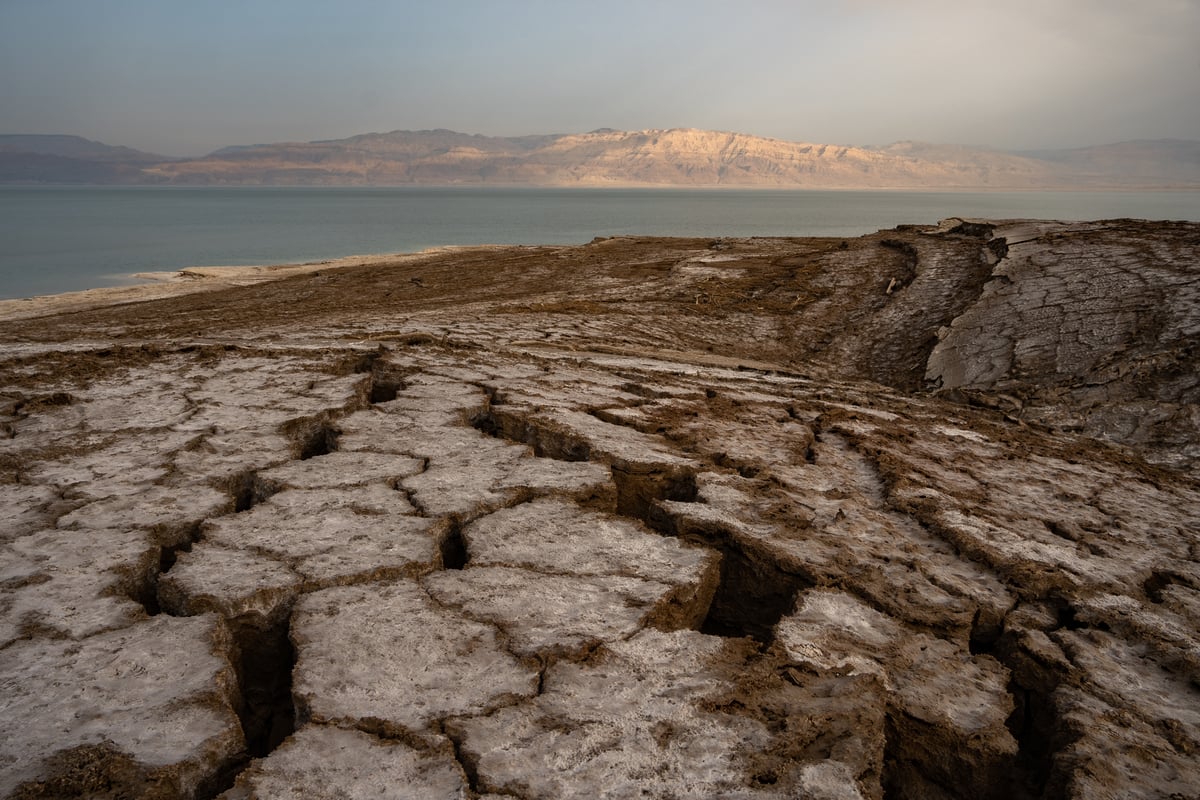 תיעוד מרהיב: ים המלח ותצורות המלח על החוף