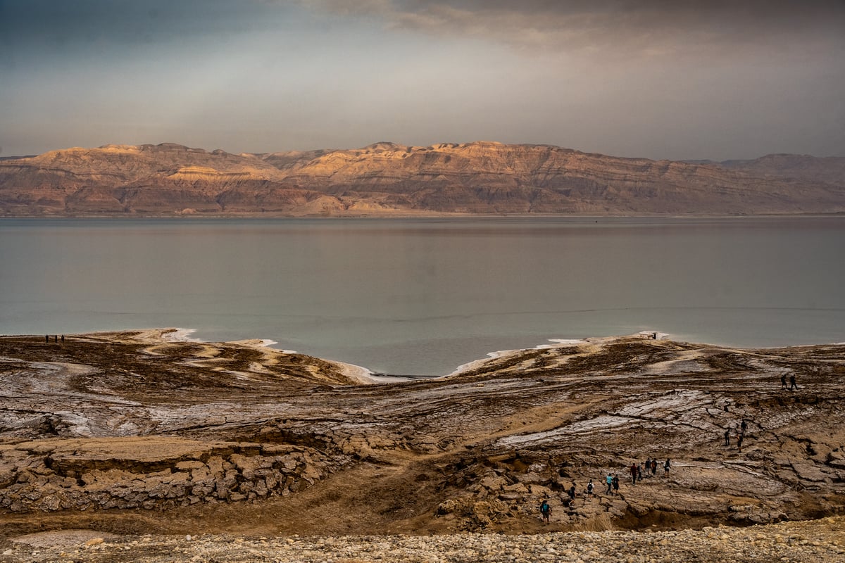 תיעוד מרהיב: ים המלח ותצורות המלח על החוף