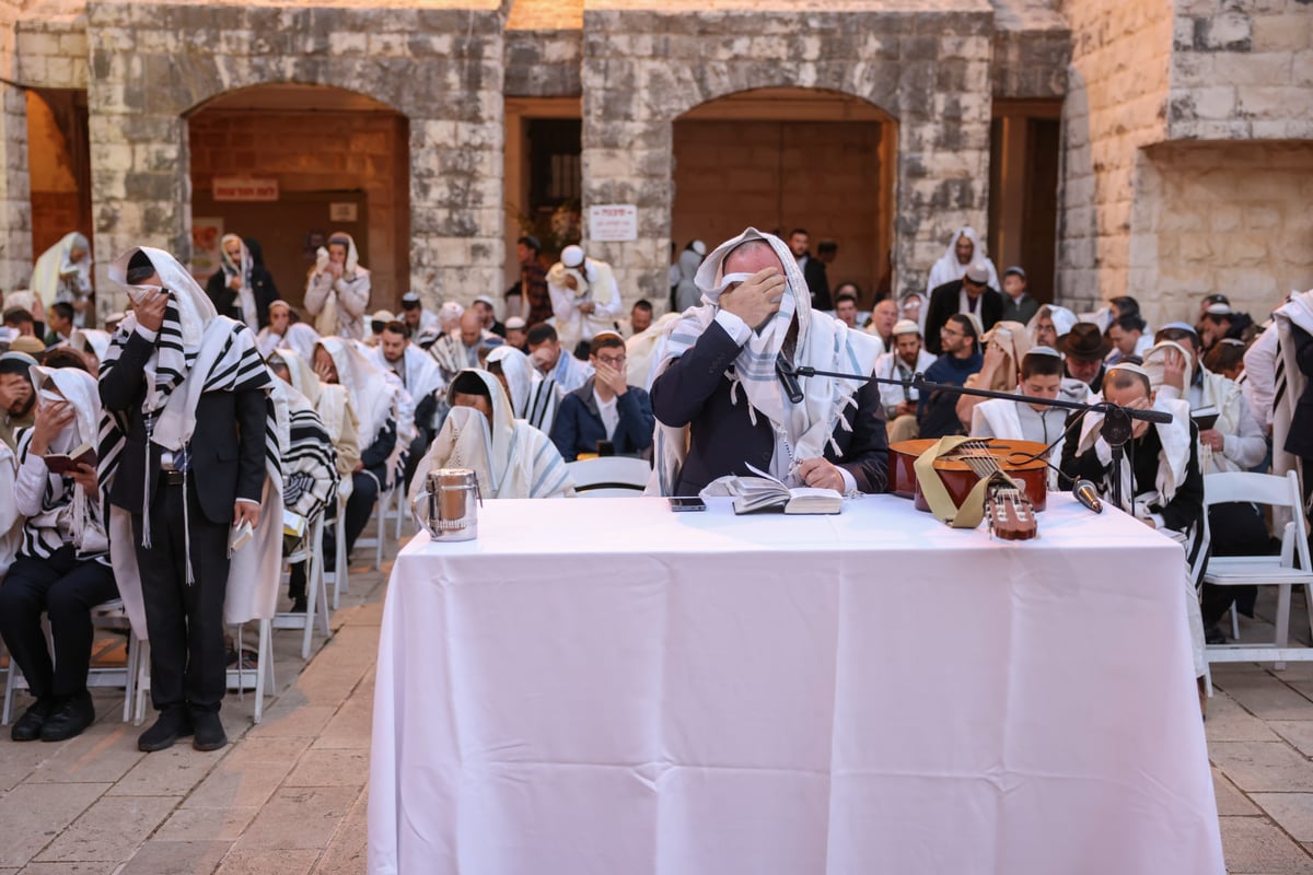 המונים בתפילת הלל חגיגית בעיר העתיקה בצפת | גלריה מיוחדת