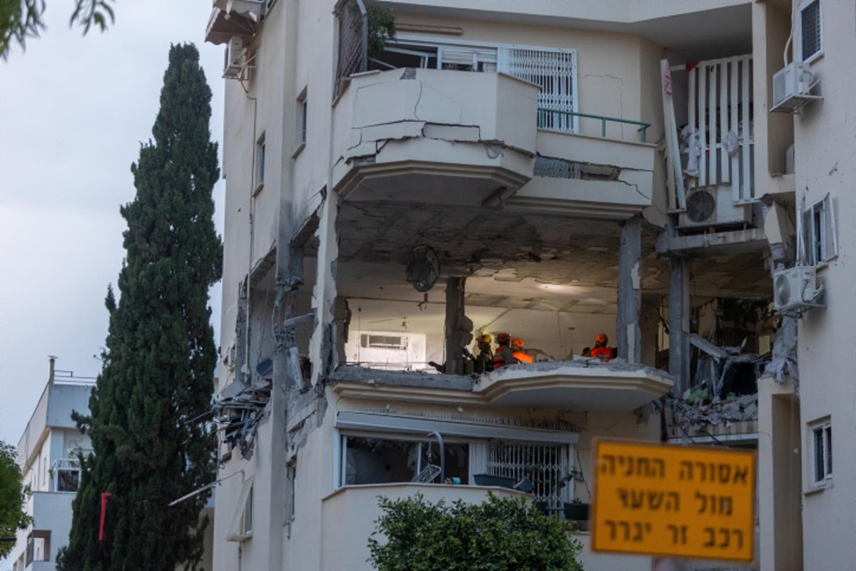 הרקטה שפגעה בבניין ברחובות בשבוע שעבר