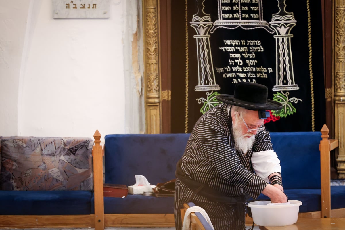 תיעוד מיוחד: האדמו"ר מתולדות אהרן במנוחה בצפת