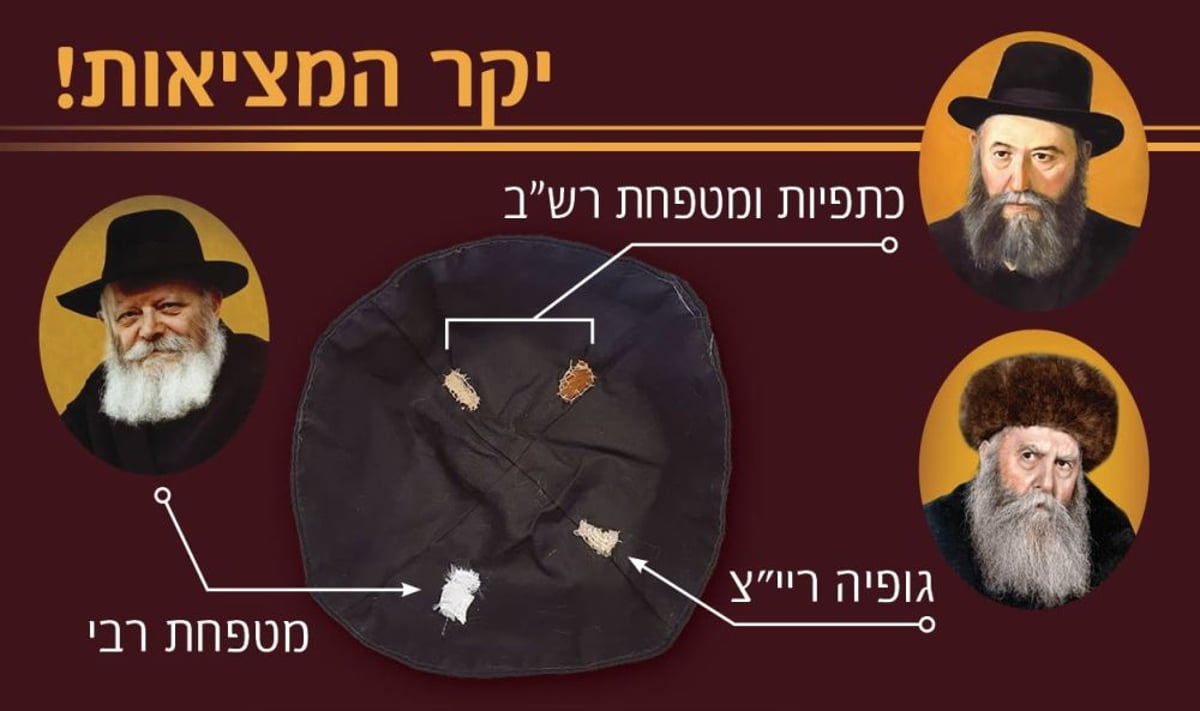 כיפה עשויה משרידי כיפות של אדמור"י ונשיאי חב"ד