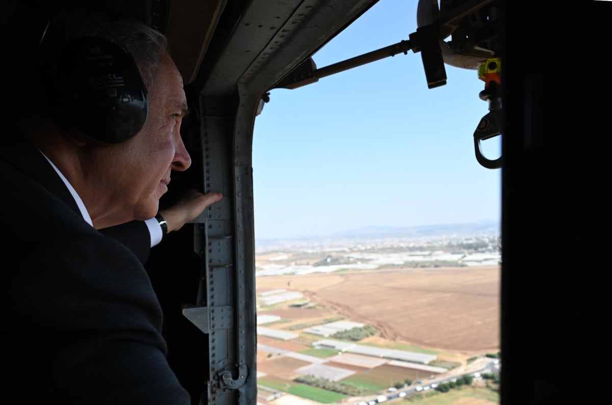 ראש הממשלה בנימין נתניהו בביקור במוצב סאלם, הסמוך לג'נין