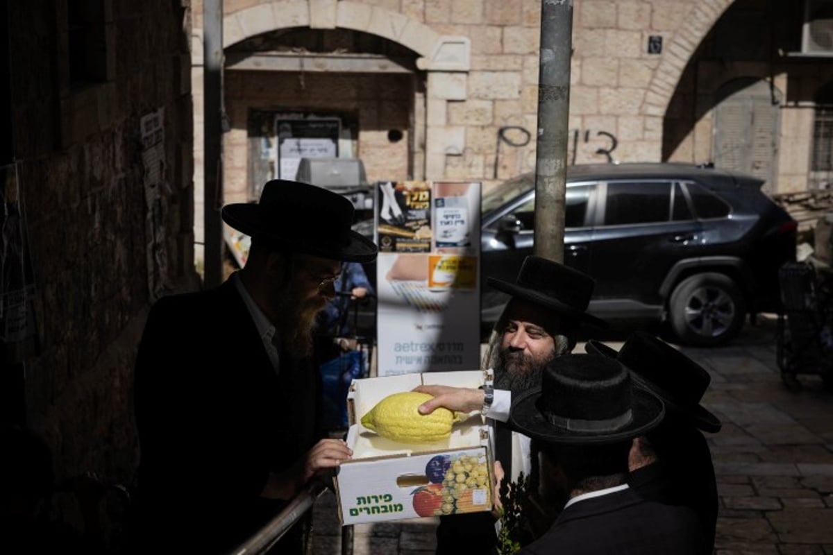 אווירת חג בירושלים: סוחבים את הסכך ברחובות בערב סוכות