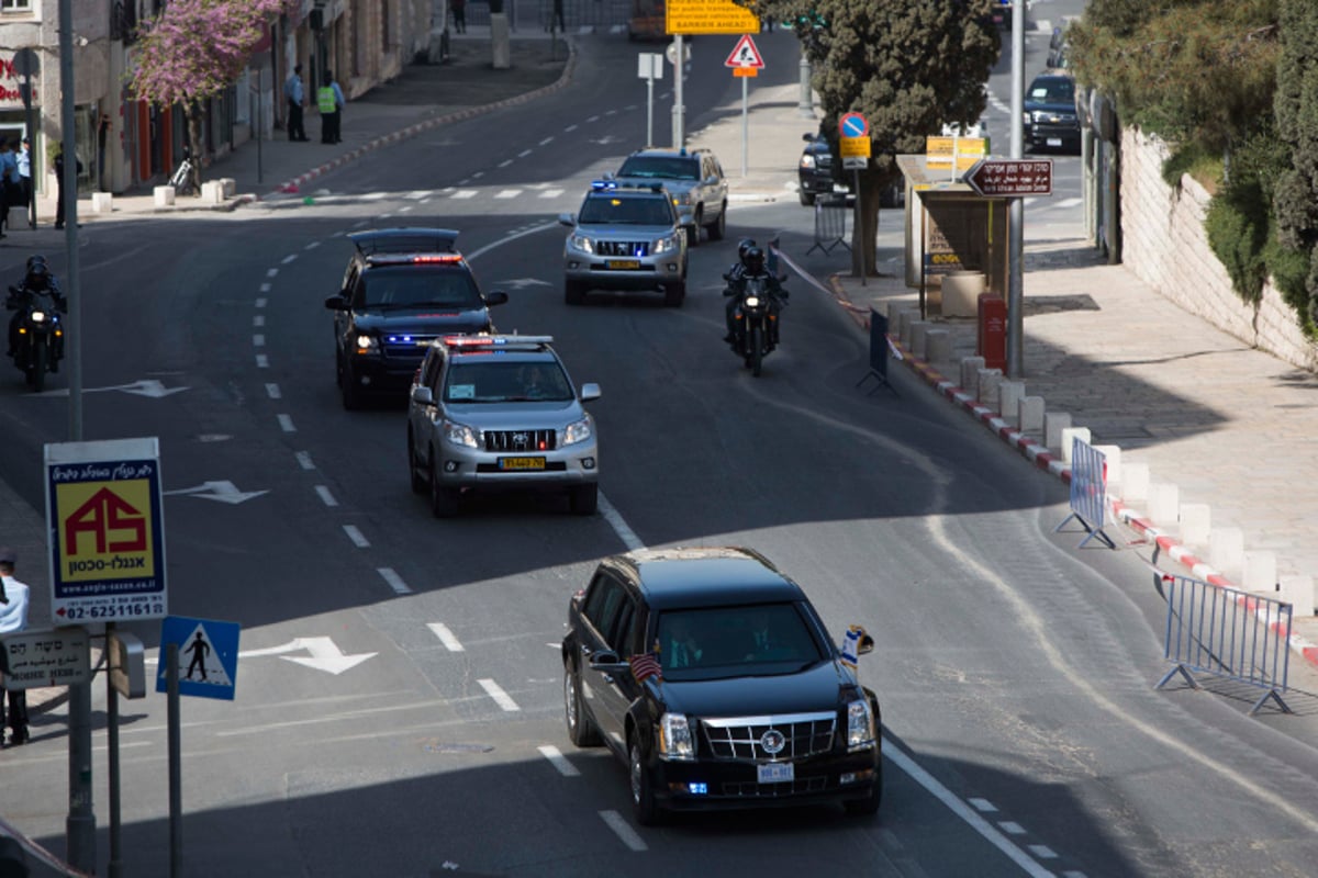 שיירת הנשיא האמריקאי בירושלים