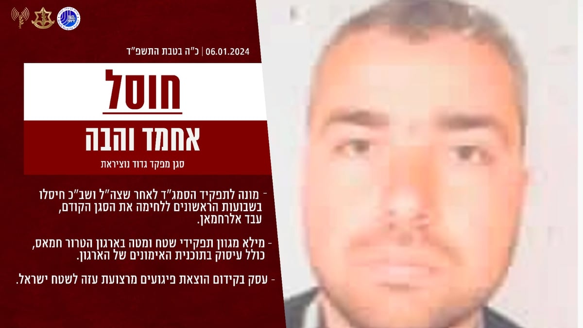 צה"ל ושב"כ חיסלו את מפקד גדוד נוציראת של חמאס ואת סגנו