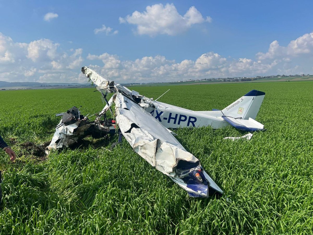 אווירון זעיר ממדים התרסק בעמק יזרעאל; גבר נפצע קשה