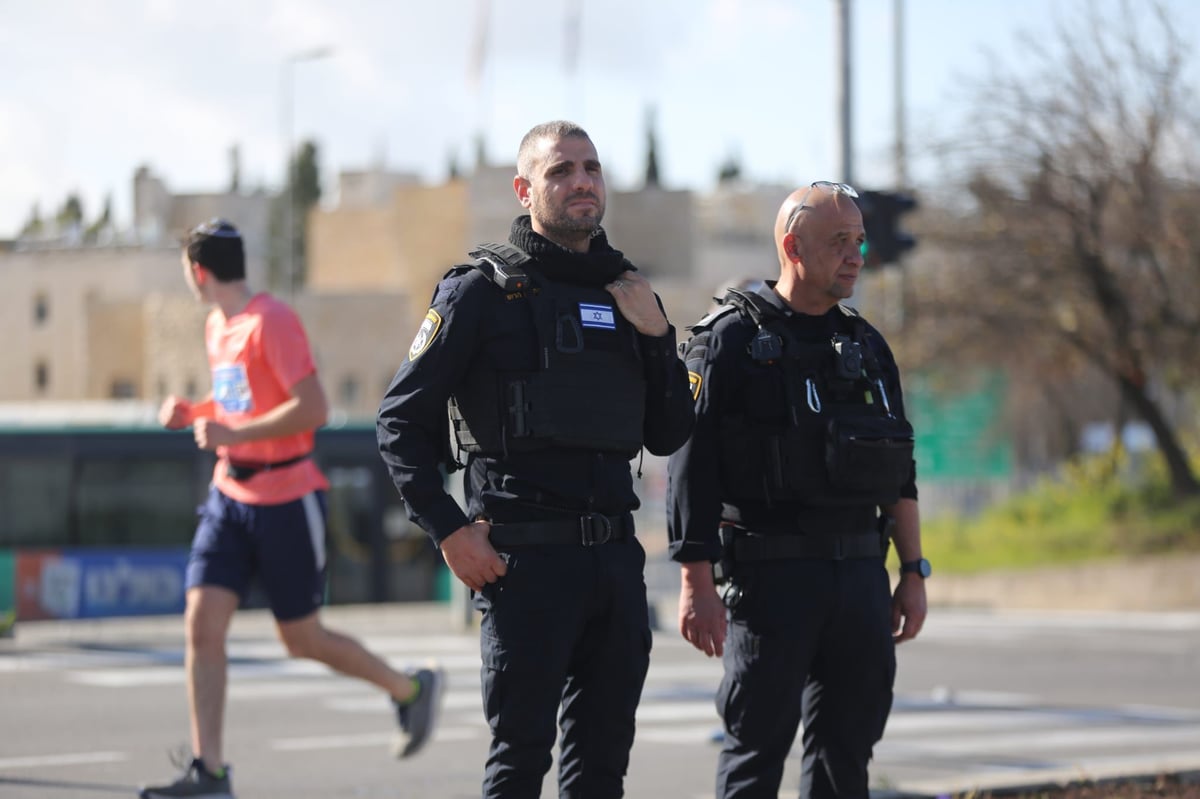 פעילות השוטרים במרתון ירושלים 