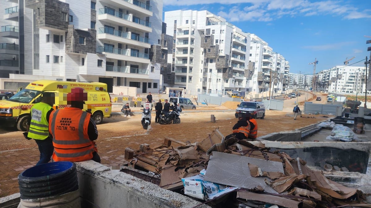 תאונת עבודה. זירת האסון בבני ברק