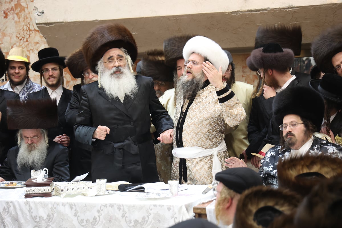 משתה היין בטיש הפורים בחצה"ק דושינסקיא