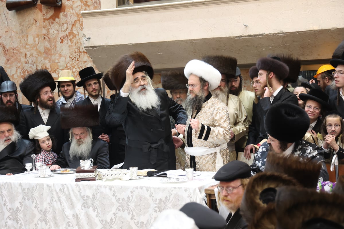 משתה היין בטיש הפורים בחצה"ק דושינסקיא