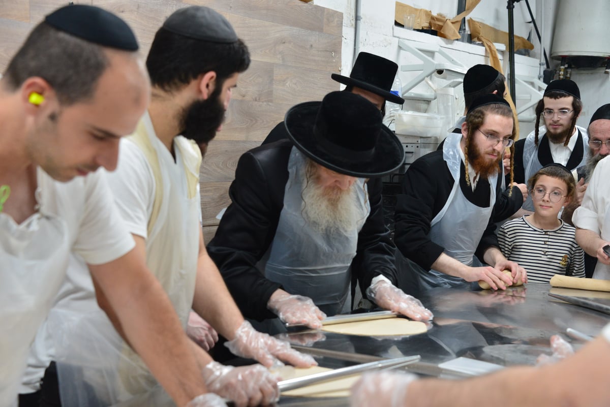 האדמו"ר משומרי אמונים אשדוד באפיית מצות