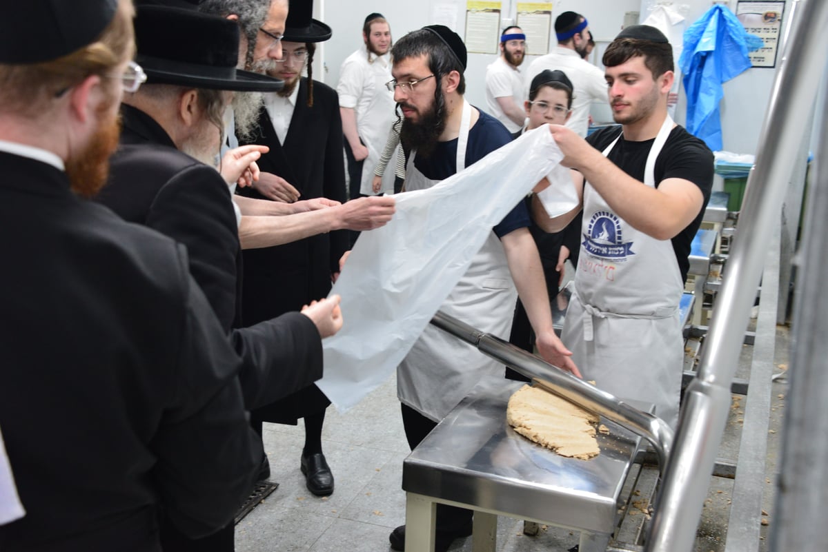 האדמו"ר משומרי אמונים אשדוד באפיית מצות