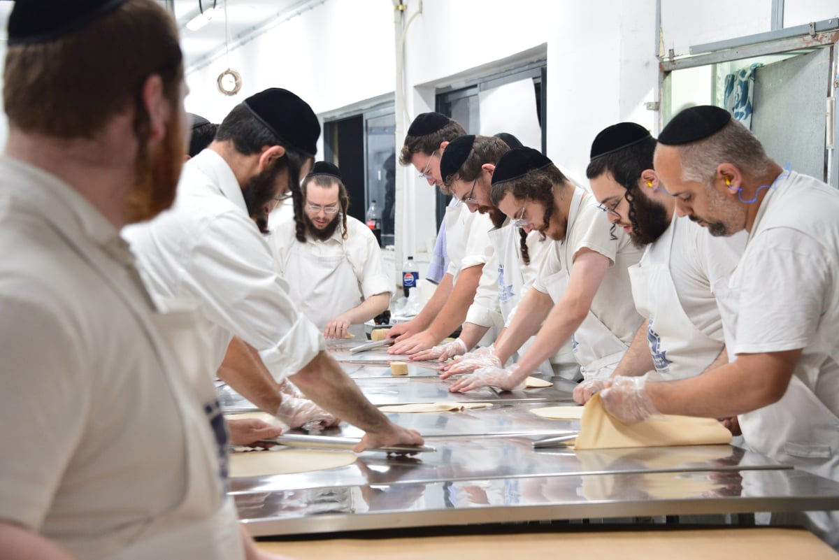 האדמו"ר משומרי אמונים אשדוד באפיית מצות