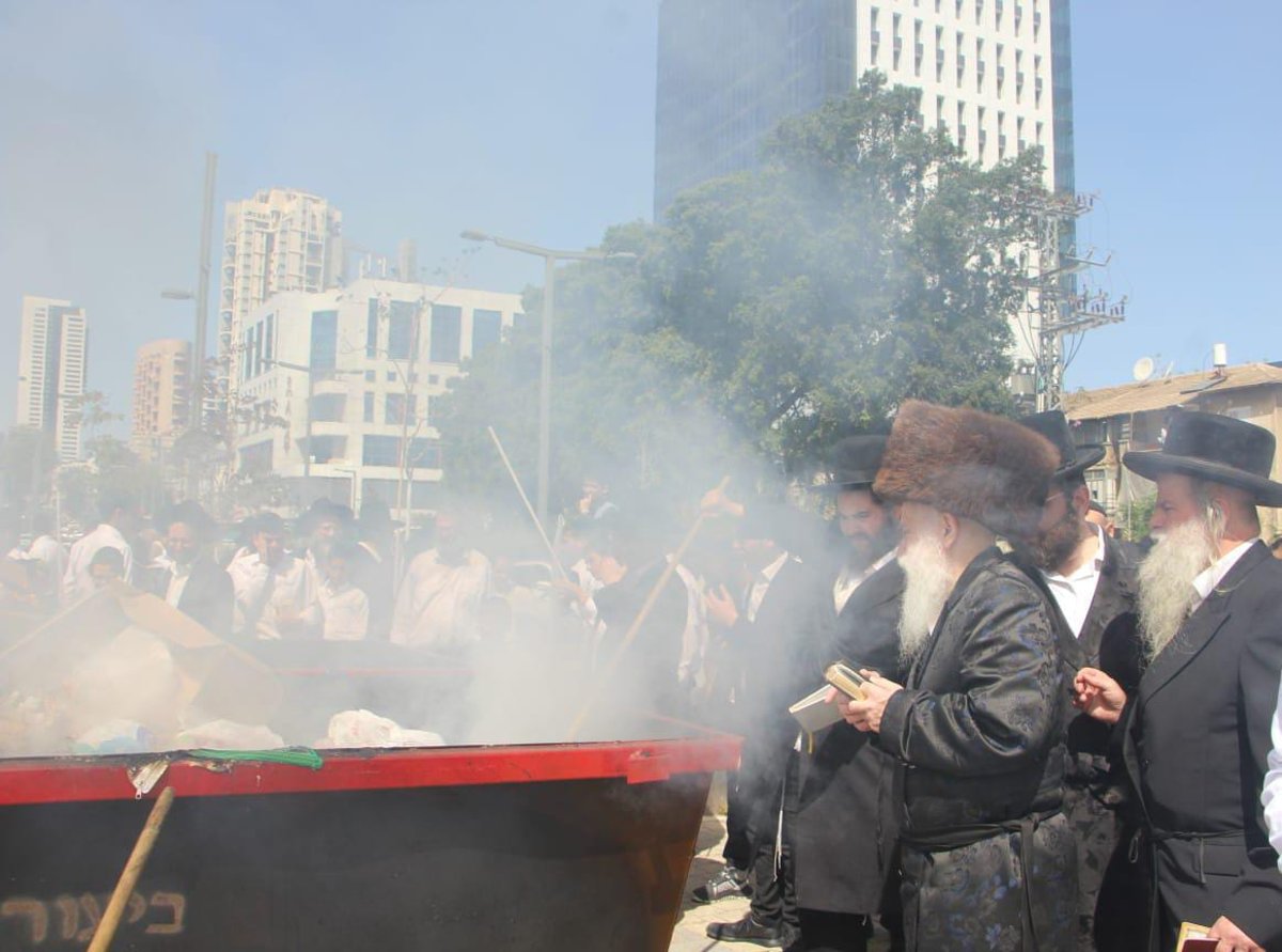 האדמו"ר מבוטשאן בשריפת חמץ